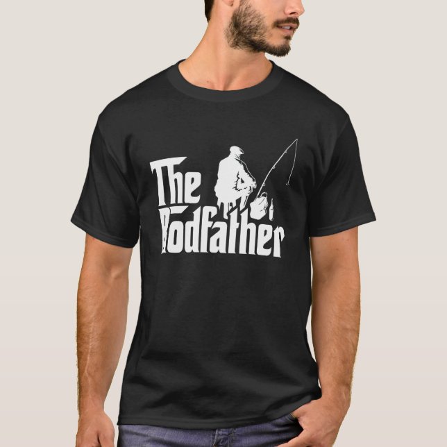 Fischer Papa Fischen  Daddy The Rodfather T-Shirt (Vorderseite)