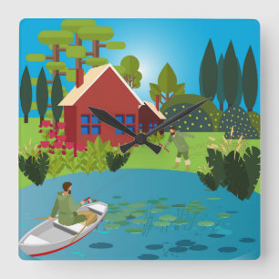 Fischer Quadratische Wanduhr