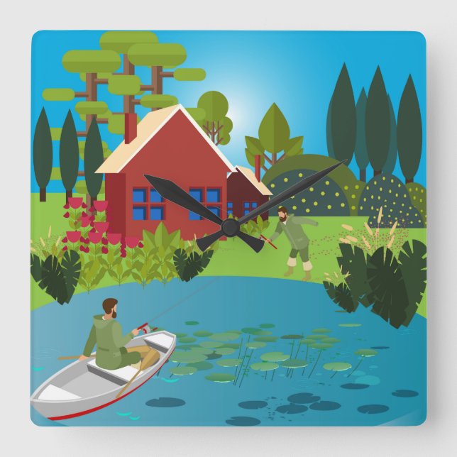 Fischer Quadratische Wanduhr (Vorderseite)