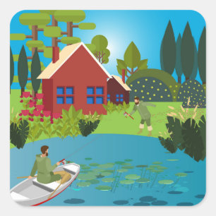 Fischer Quadratischer Aufkleber