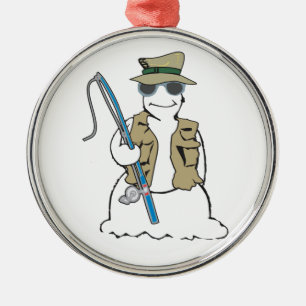 Fischer-Schneemann mit Weste Ornament Aus Metall
