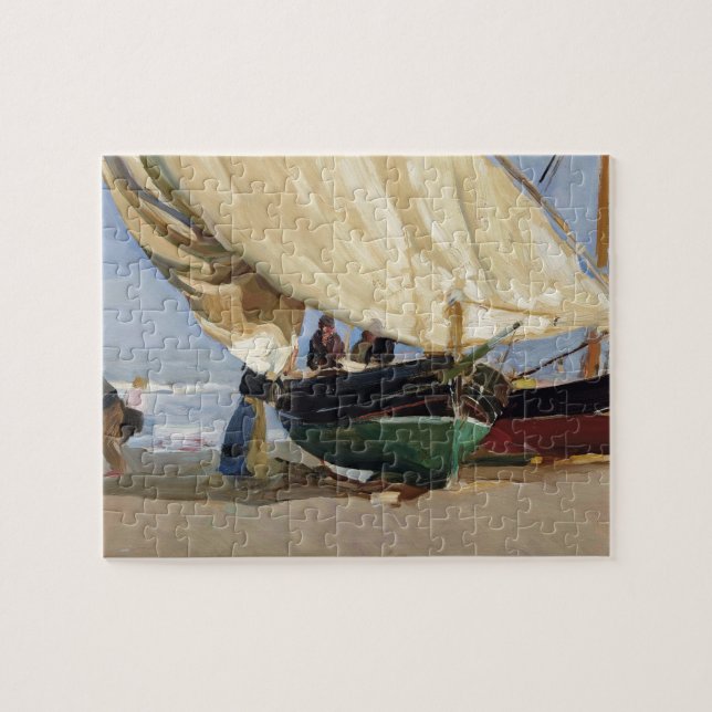 Fischer setzten Boot, Valencia - Joaquín Sorolla Puzzle (Horizontal)