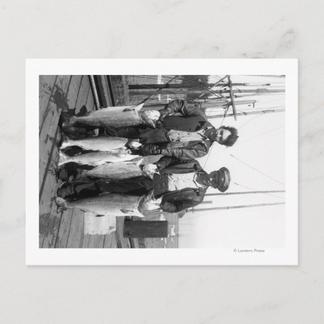 Fischer und Lachs auf Docks, Washington Postkarte (Vorderseite)