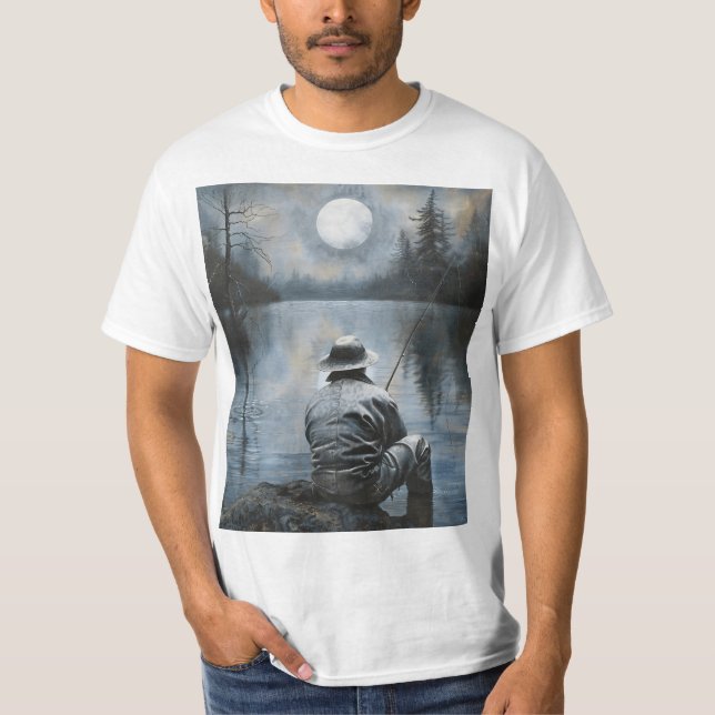 Fischer unter dem Mond T-Shirt (Vorderseite)