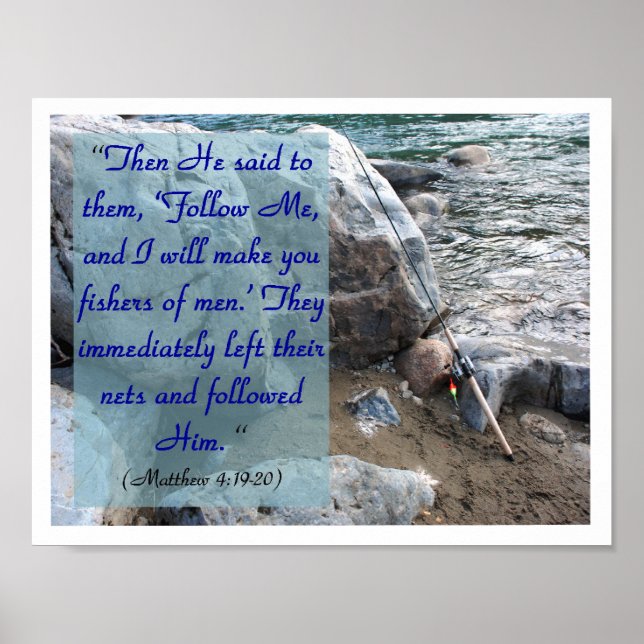 Fischer von Männern (Mat 4:19-20) Poster (Vorne)