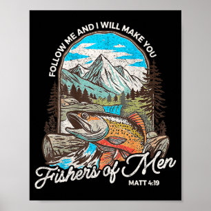 Fischer von Menschen Matthäus 4-19 Bibel Christlic Poster