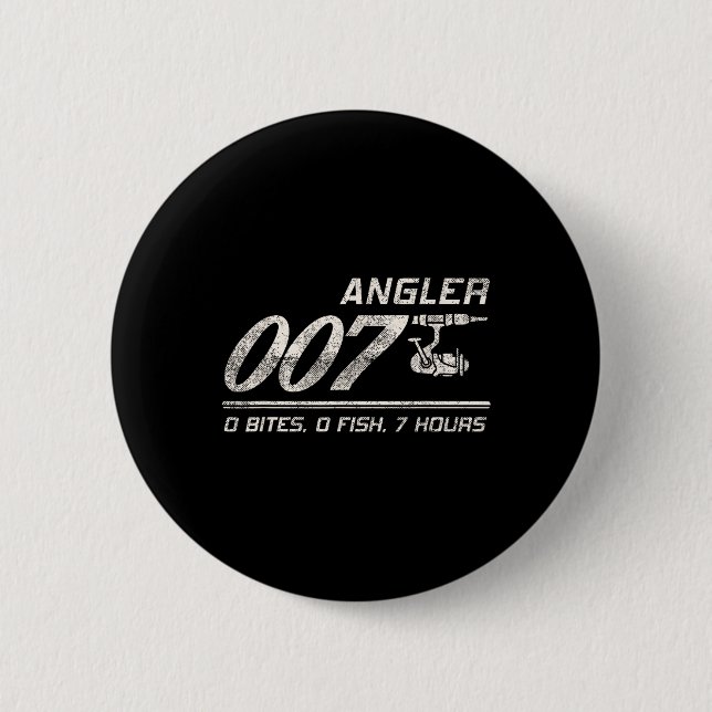 Fischer-Witz Vater Opa Angler 007 Lustig Fischen Button (Vorderseite)