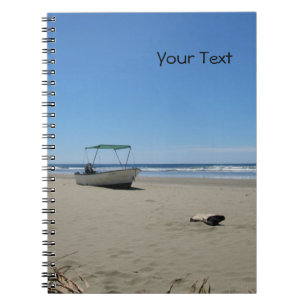 Fischerboot am Strand (anpassbar) Notebook Notizblock