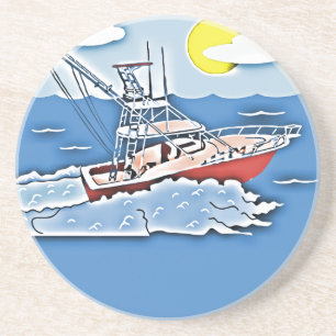 Fischerboot auf hoher See Getränkeuntersetzer