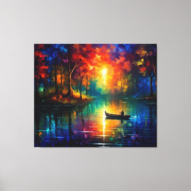 Fischerboot auf Wasser Leinwanddruck (Vorderseite)