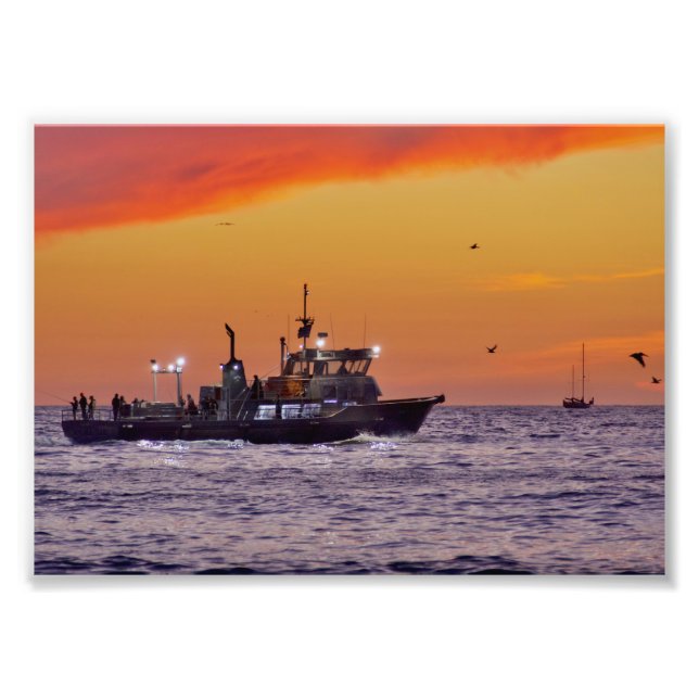 Fischerboot bei Sunset - Venice Beach, CA Fotodruck (Vorne)
