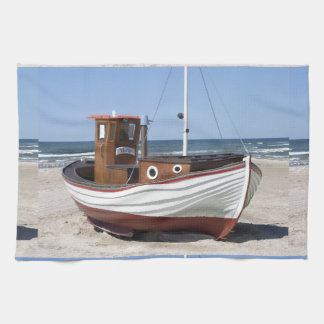 Fischerboot-Bild Küchentuch