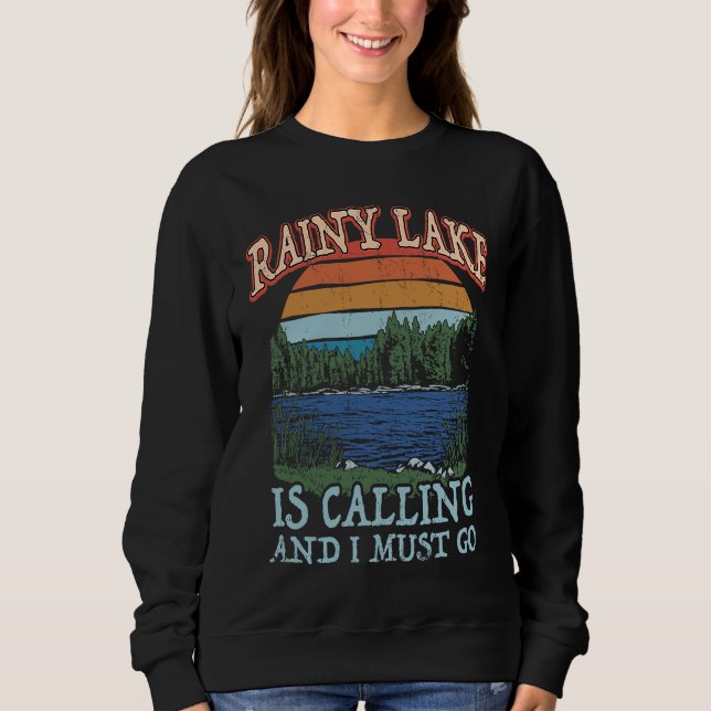 Fischerboot Camping Retro Seeblick Rainy Sweatshirt (Vorderseite)
