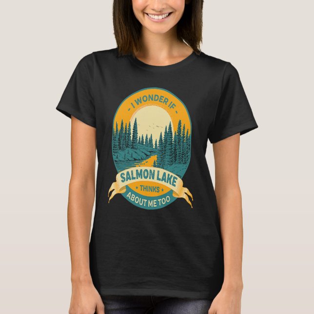 Fischerboot Camping Seeblick Salmon Lago T-Shirt (Vorderseite)