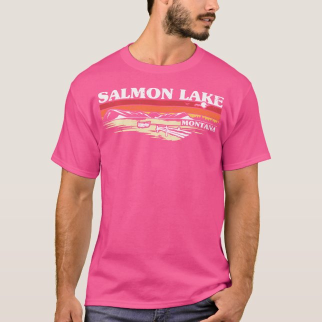 Fischerboot Camping Seeblick Salmon Lago T-Shirt (Vorderseite)
