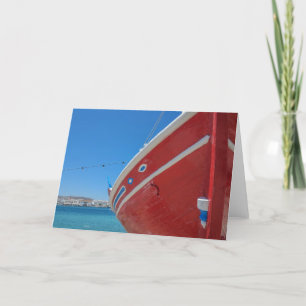 Fischerboot im Hafen von Mykonos in den Kykladen Karte