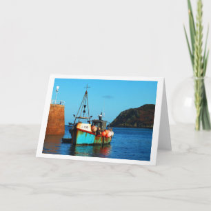 Fischerboot in Bonne Nuit, Jersey Feiertagskarte