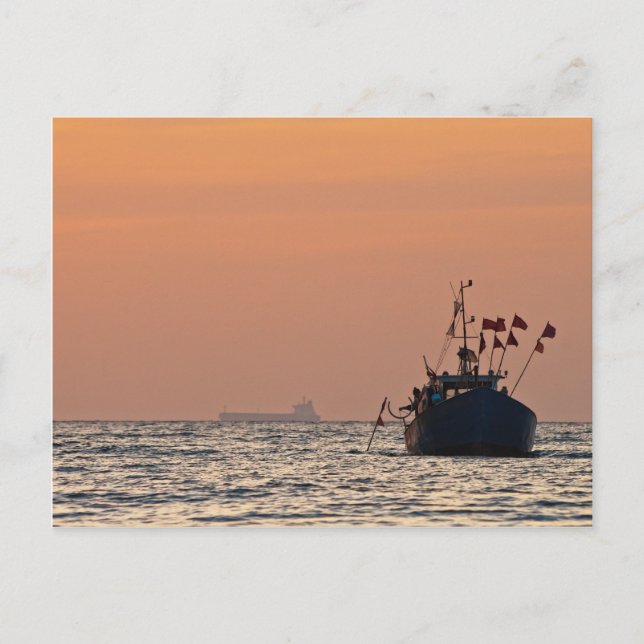 Fischerboot in der Ostsee Postkarte (Vorderseite)