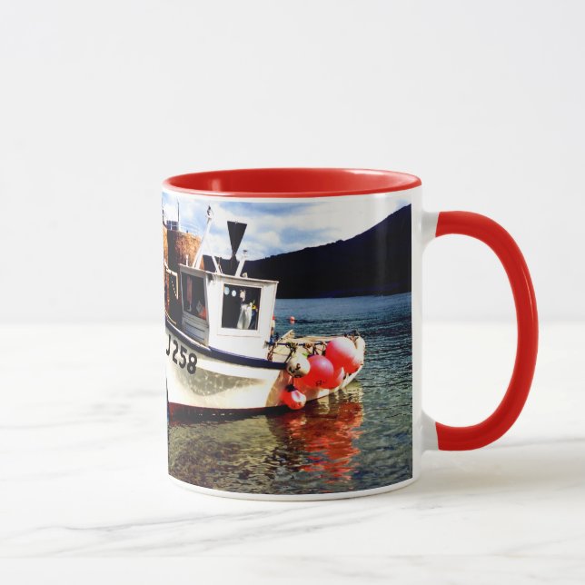 Fischerboot in Jersey Tasse (Rechts)