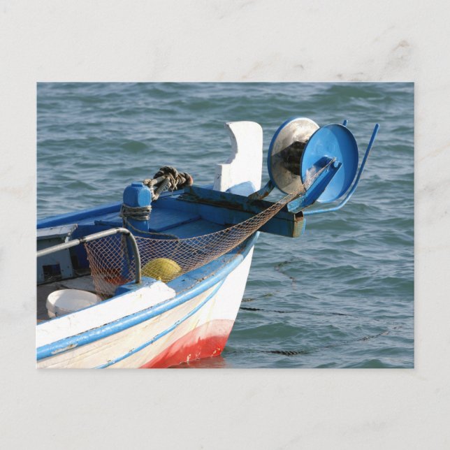 Fischerboot in Katakolon Griechenland Postkarte (Vorderseite)