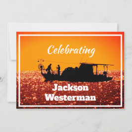 Fischerboot in Sunset Memorial Einladung