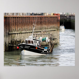 Fischerboot Le Tréport in Frankreich Poster