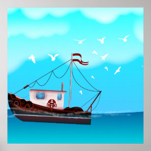 Fischerboot Poster