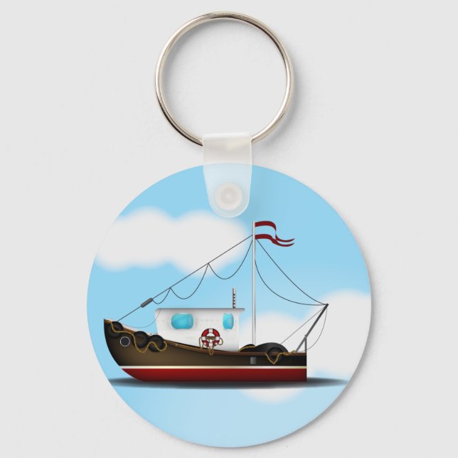 Fischerboot Schlüsselanhänger (Vorderseite)