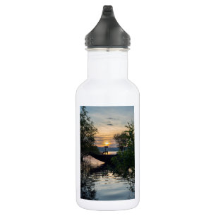 Fischerboot Sonnenaufgang Edelstahl Wasserflasche