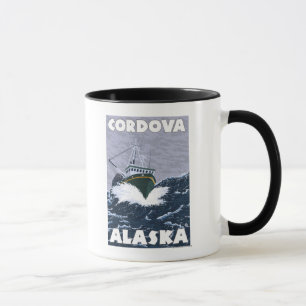 Fischerboot-Szene - Cordova, Alaska Tasse