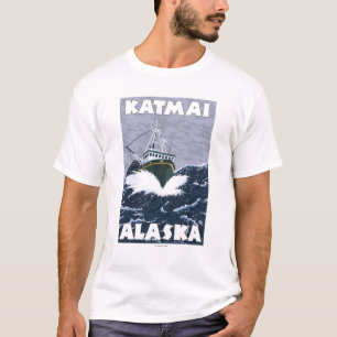 Fischerboot-Szene - Katmai, Alaska T-Shirt