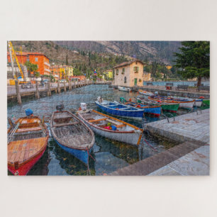 Fischerboote am See in Riva del Garda Italien Puzzle