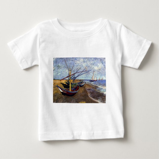 Fischerboote am Strand Baby T-shirt (Vorderseite)
