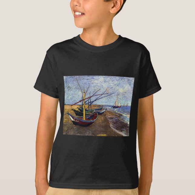 Fischerboote am Strand T-Shirt (Vorderseite)