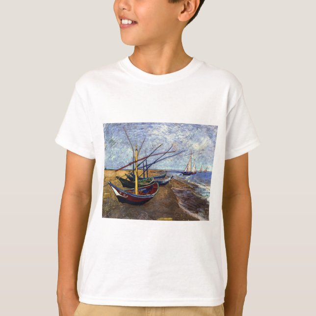 Fischerboote am Strand T-Shirt (Vorderseite)