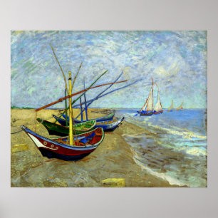 Fischerboote am Strand Vincent Van Gogh Print Poster