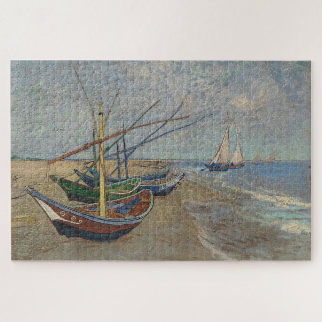 Fischerboote am Strand von Les Saintes-Maries Puzzle (Horizontal)