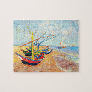 Fischerboote am Strand von Saintes-Maries Puzzle