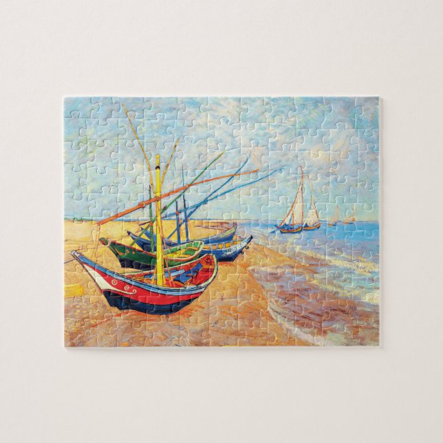 Fischerboote am Strand von Saintes-Maries Puzzle (Horizontal)