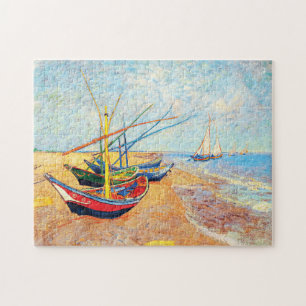 Fischerboote am Strand von Saintes-Maries Puzzle