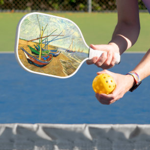 Fischerboote am Strand von Saintes-Maries (Van Gog Pickleball Schläger