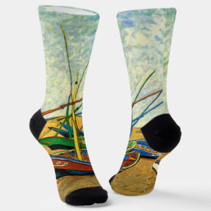 Fischerboote am Strand von Saintes-Maries (Van Gog Socken