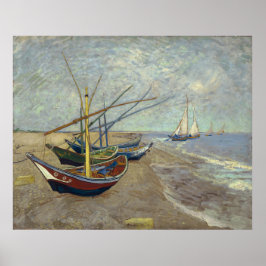 Fischerboote am Strand von Vincent Van Gogh Poster