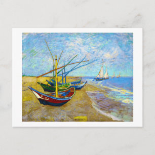 Fischerboote am Strand von Vincent Van Gogh Postkarte