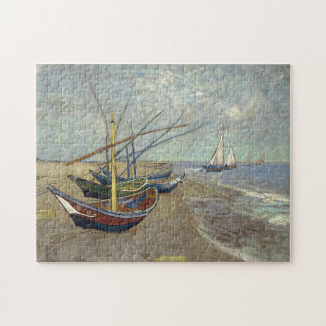 Fischerboote am Strand von Vincent Van Gogh Puzzle (Horizontal)