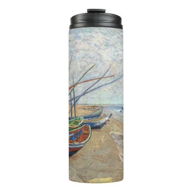 Fischerboote am Strand von Vincent Van Gogh Thermosbecher (Vorderseite)