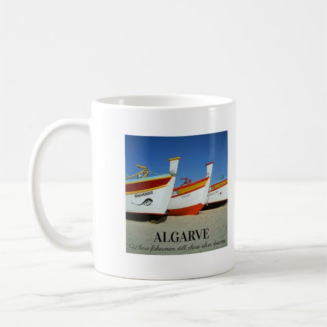 Fischerboote auf dem Foto der Algarve Kaffeetasse (Links)