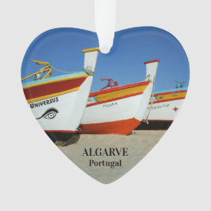 Fischerboote auf dem Foto der Algarve Ornament