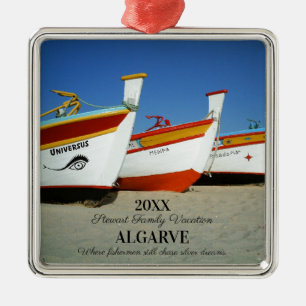 Fischerboote auf dem Foto der Algarve Ornament Aus Metall