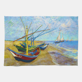 Fischerboote auf dem Strand durch Vincent van Gogh Geschirrtuch